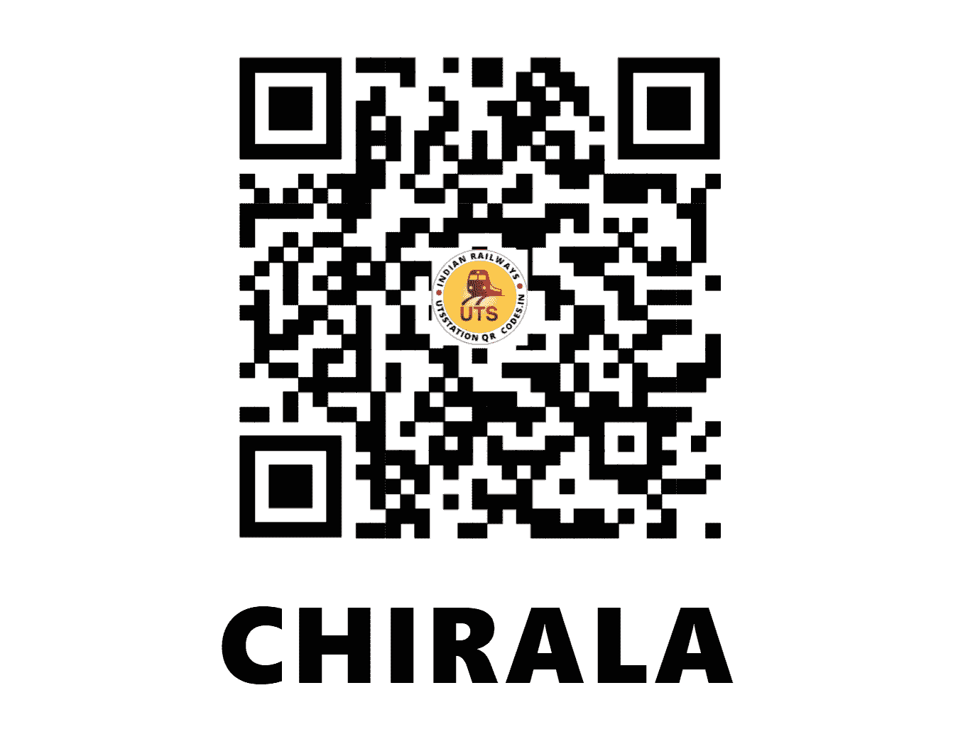 UTS QR Code for CHIRALA - CLX - SC (ANDHRA PRADESH)
